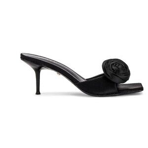 RAYE Black Heels with Floral Accent